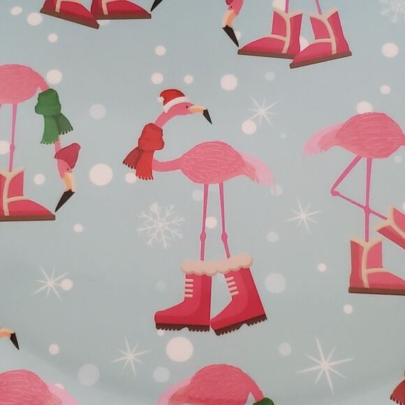 New Sigrid Olsen Melamine Platter Appetizer Serving Blue Pink Flamingo Christmas - Picture 3 of 12